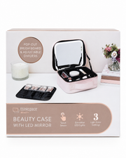 BEAUTY CASE WIH LEB MIRROR FOR MAKEUP STORAGE