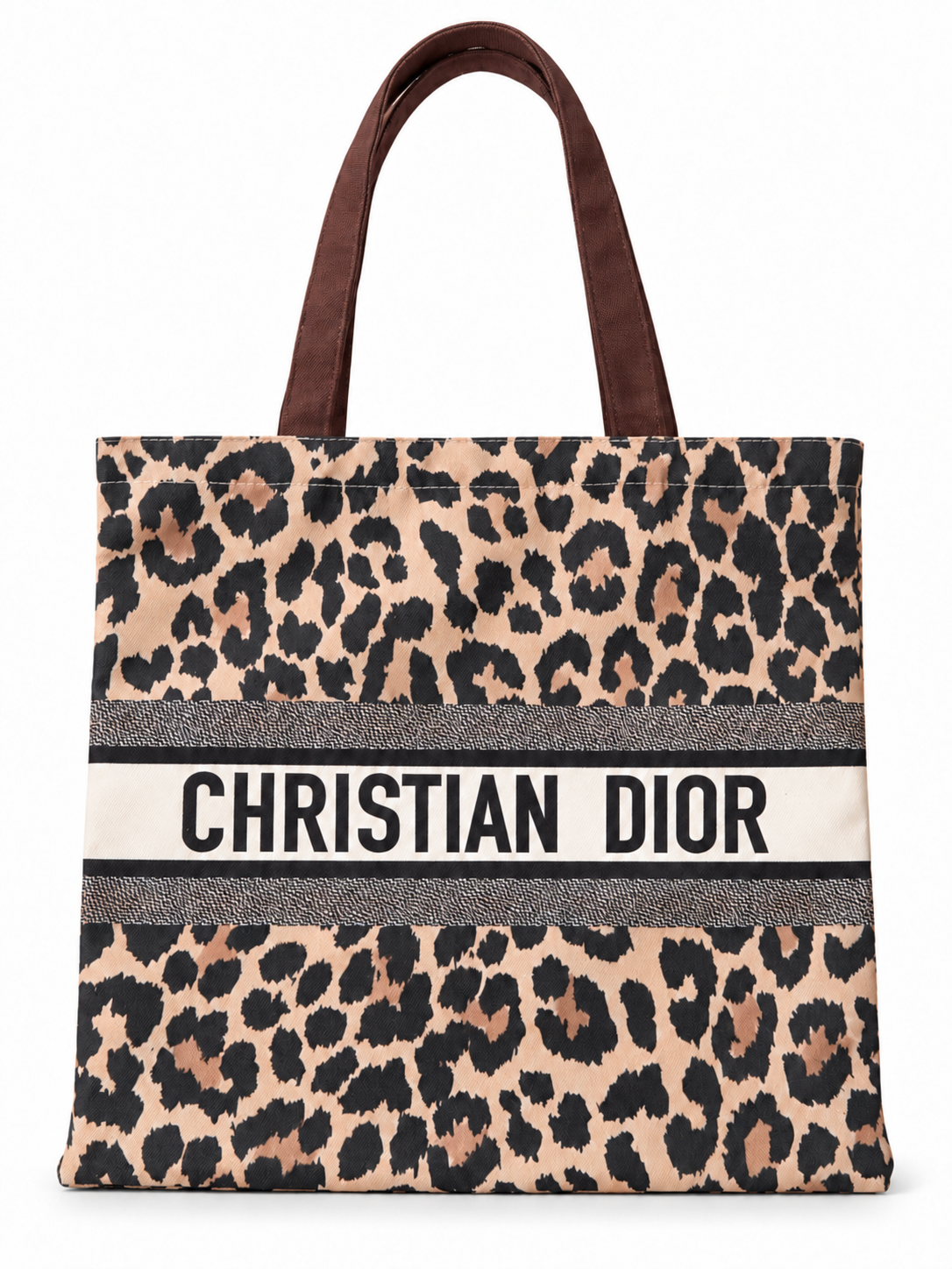 CHRISTIAN DIOR LEOPARD PRINT TOTE BAG