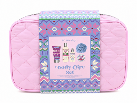 POSH+POP BODY CARE SET 4 FULL SIZE WITH LIGHT PINK BAG