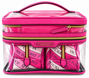 VICTORIA SECRET BLACK  WHITE PINK MAKEUP BAG OF 4 PIECES