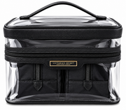VICTORIA SECRET BLACK  LEATHER MAKEUP BAG OF 4 PIECES
