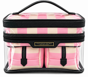 VICTORIA SECRET  LIGHT PINK AND BLACK  MAKEUP BAG OF 4 PIECES