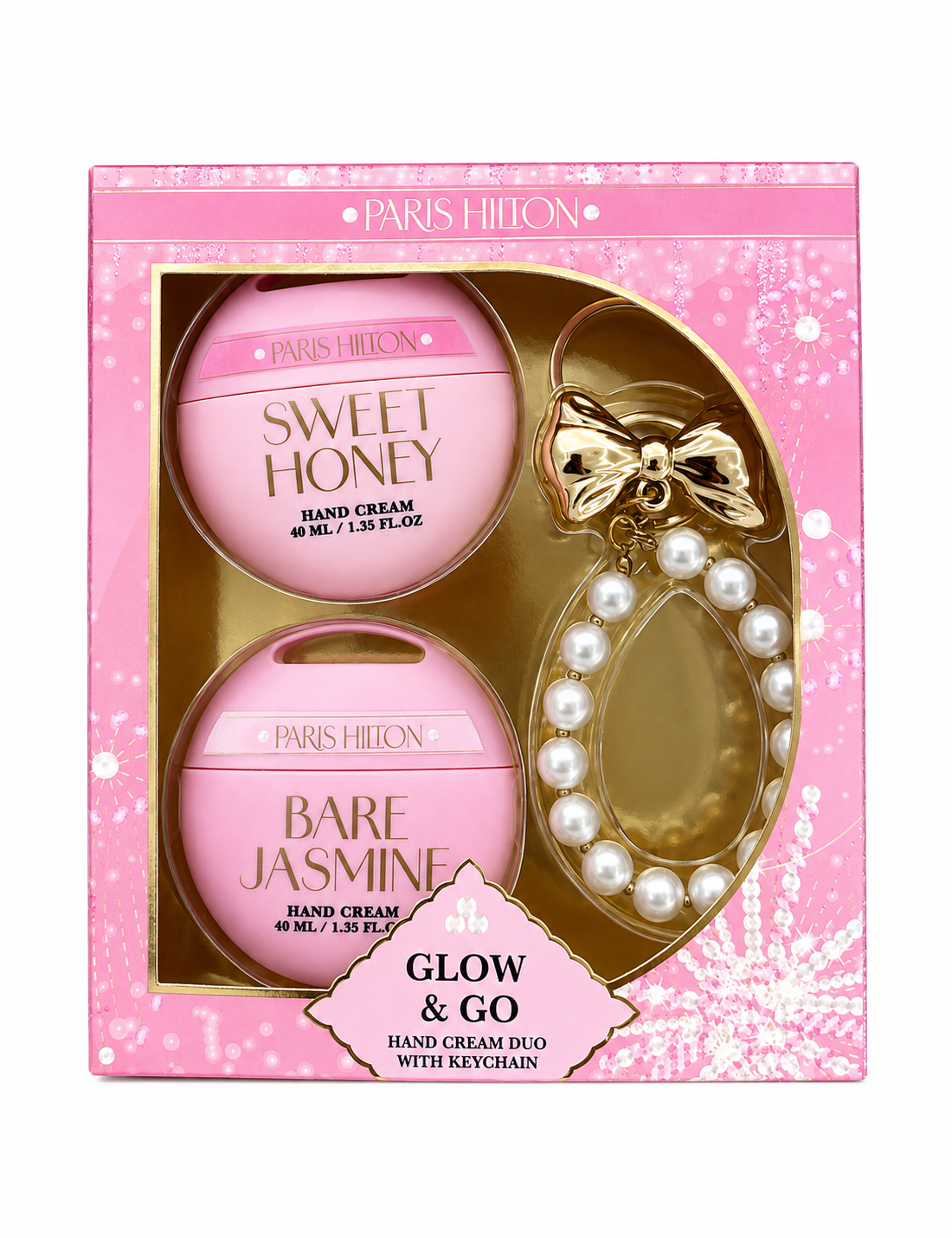 PARIS HILTON GLOW AND GO HAND CREAM DUO WITH KEYCHAIN
