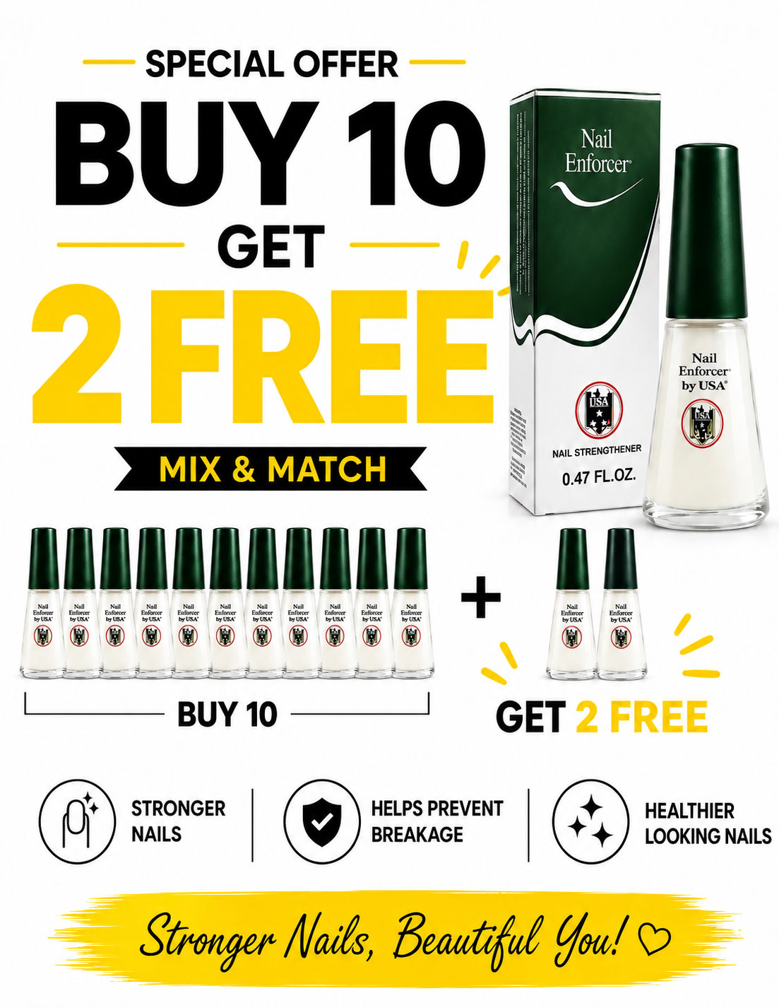 QUIMICA ALEMANA NAIL HARDENER/ESMALTE ENDURECEDOR PARA UNAS (10 pieces)  +2 free special offer for this week