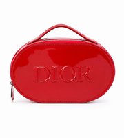 CHRISTIAN DIOR  RED LEATHER ROUND BAG