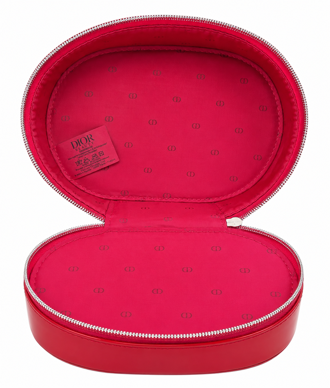 CHRISTIAN DIOR  RED LEATHER ROUND BAG