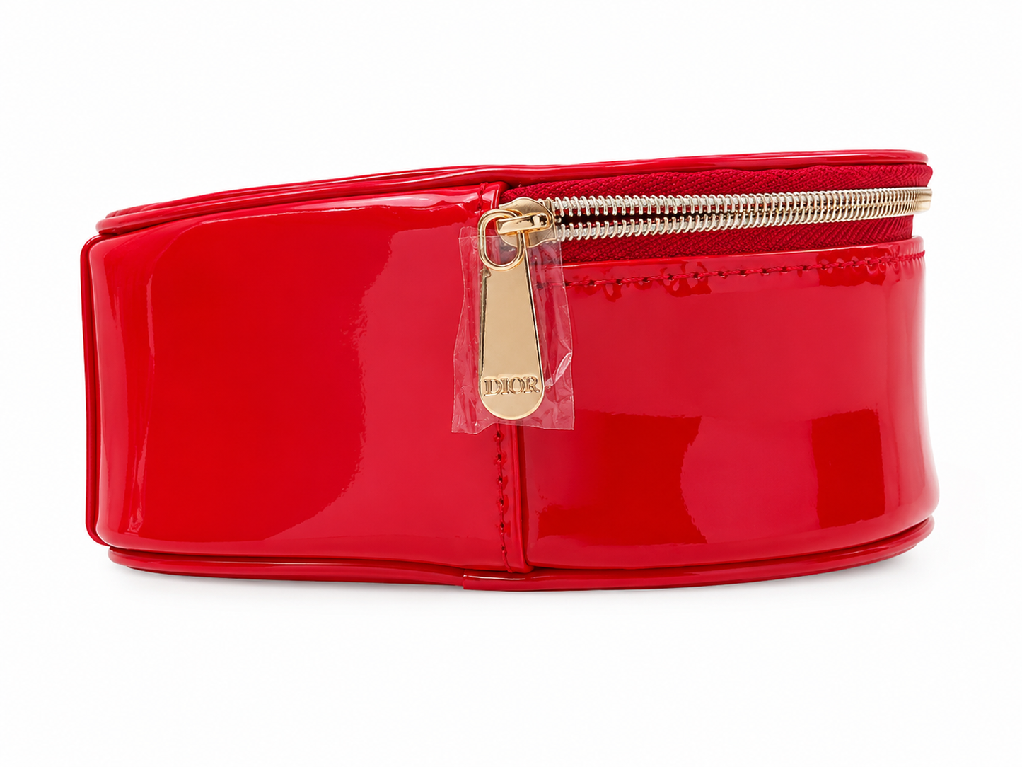 CHRISTIAN DIOR  RED LEATHER ROUND BAG
