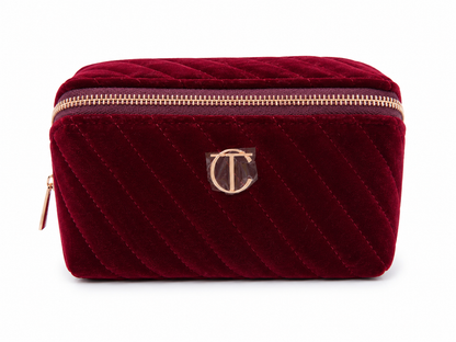 CHARLOTTE TILBURY BURGENDY BAG WITH 3 MINI BRUSH LIMITED EDITION