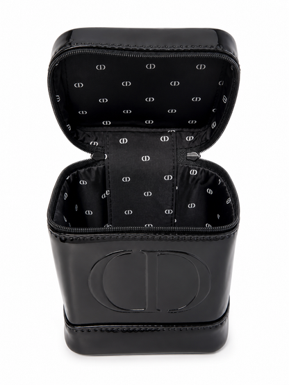 CHRISTIAN DIOR  BLACK LEATHER MAKEUP BAG