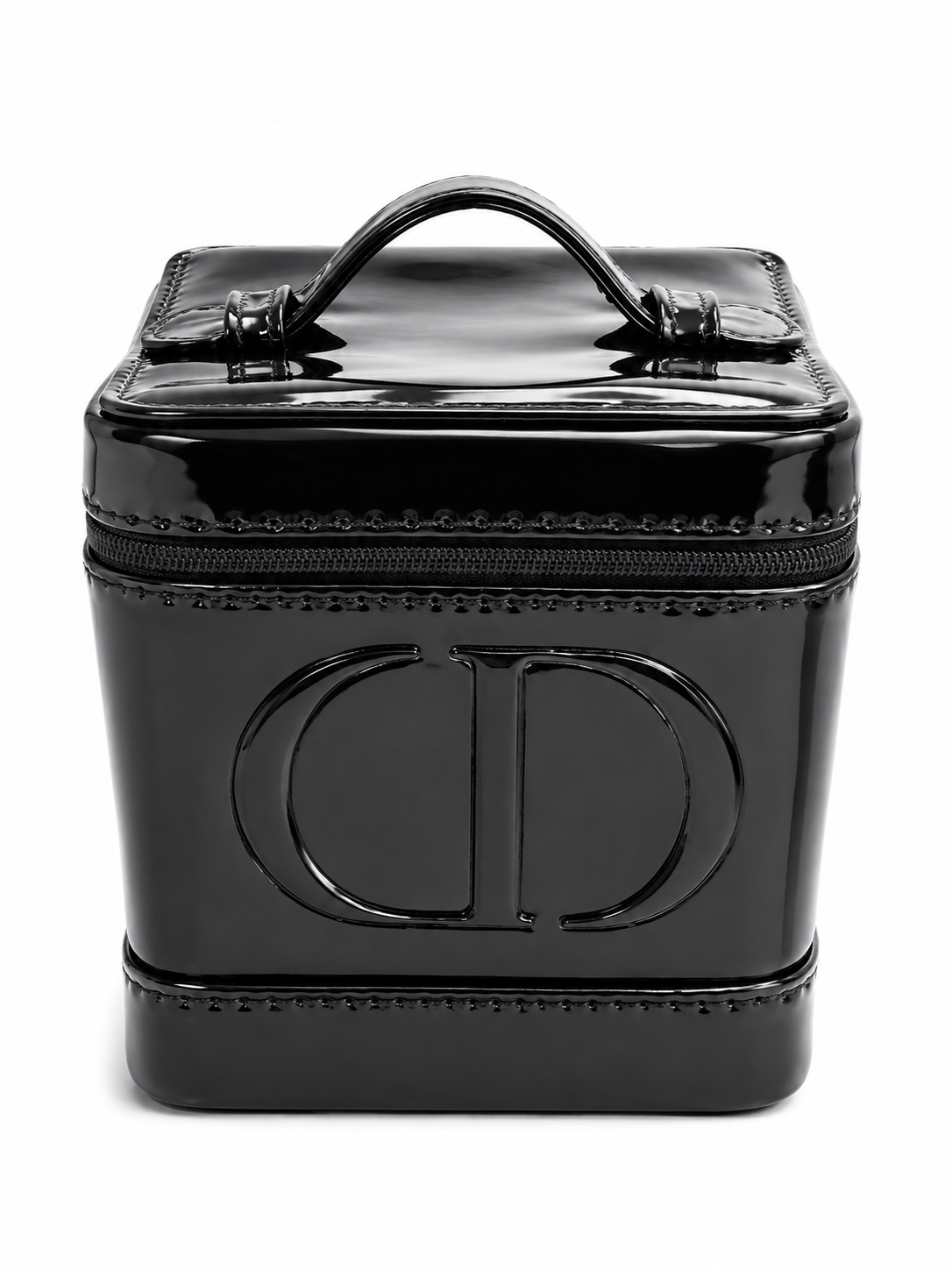 CHRISTIAN DIOR  BLACK LEATHER MAKEUP BAG