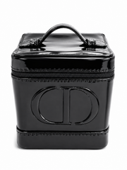 CHRISTIAN DIOR  BLACK LEATHER MAKEUP BAG