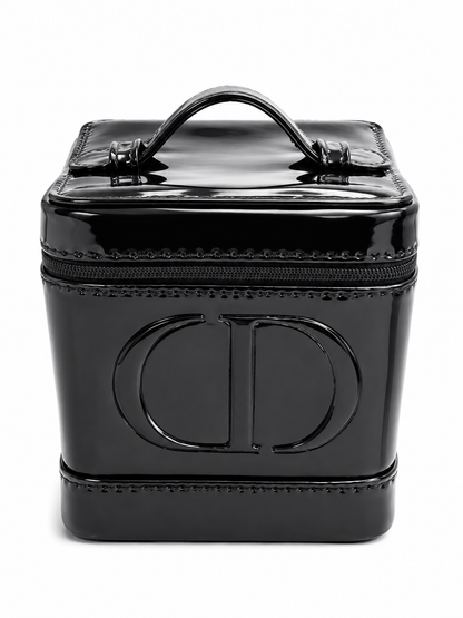 CHRISTIAN DIOR  BLACK LEATHER MAKEUP BAG