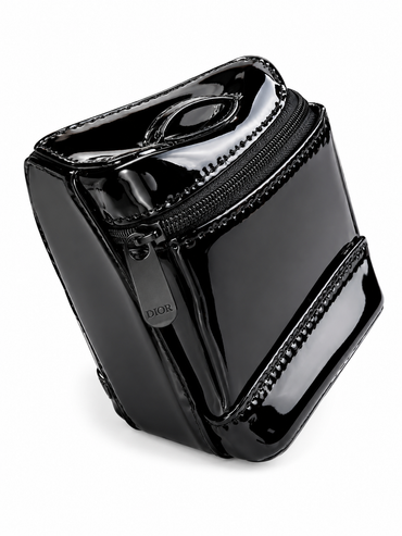 CHRISTIAN DIOR  BLACK LEATHER MAKEUP BAG