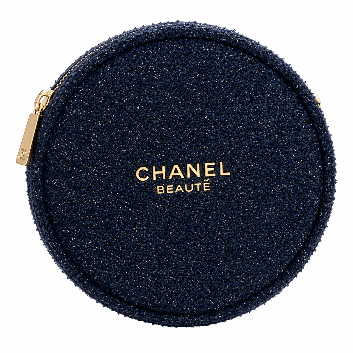 Holiday Round Beauty Bag Blue with Chain & Accessories