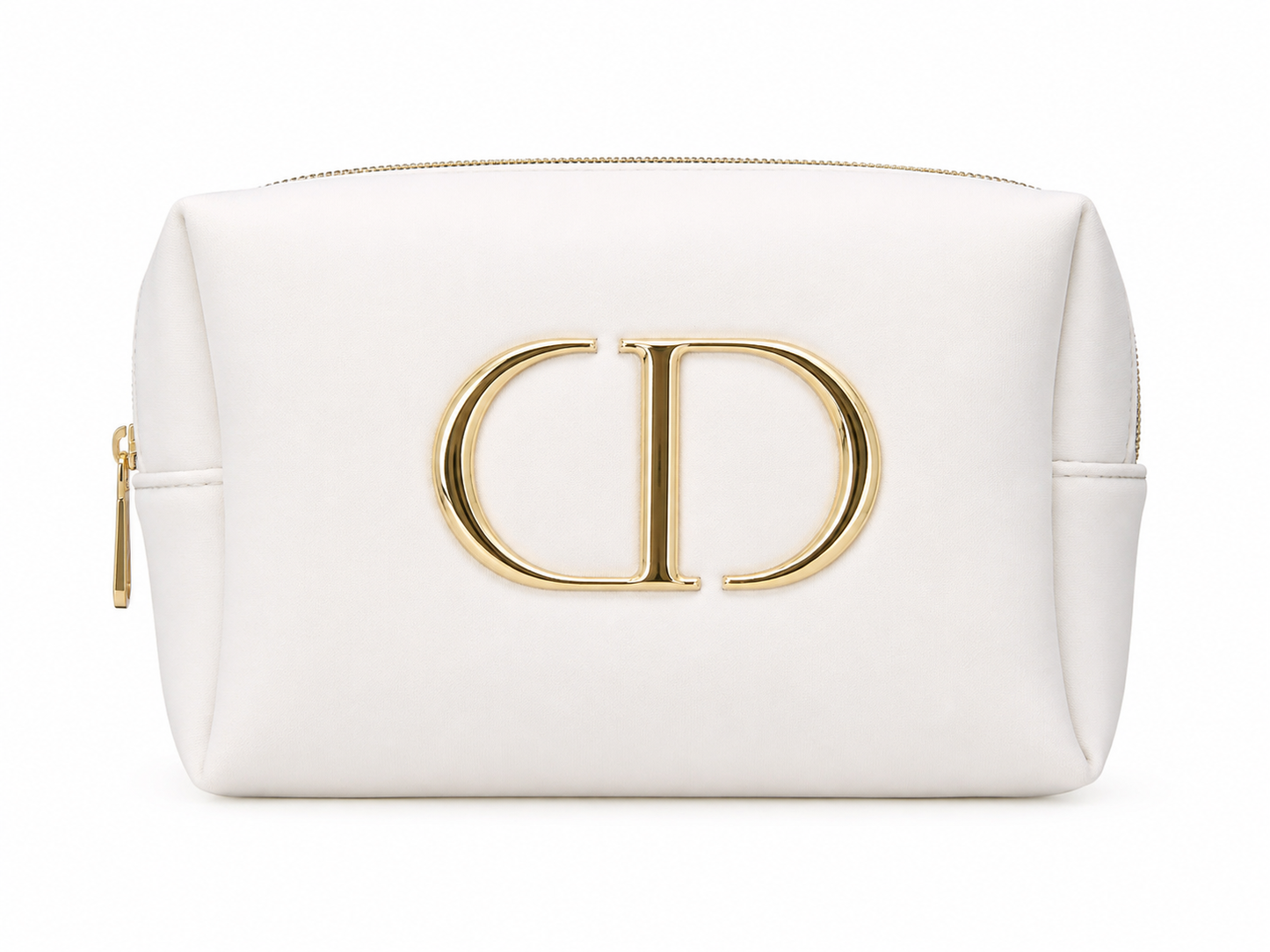 CHRISTIAN DIOR  WHITE SQUARE WHITE AND GOLD