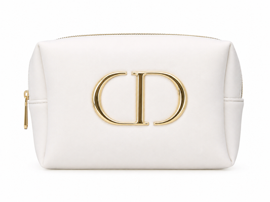 CHRISTIAN DIOR  WHITE SQUARE WHITE AND GOLD