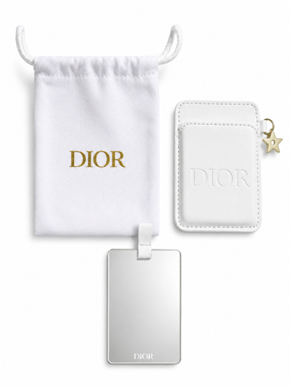 CHRISTIAN DIOR PHONE ACCESORIES WHITE LEATHER WITH MIRROR