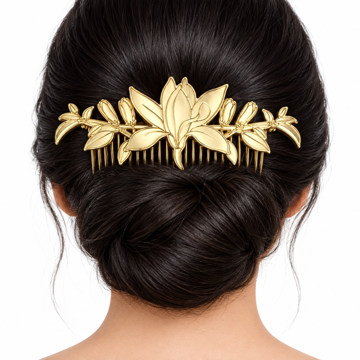 CHANEL BEAUTY GOLD FLORAL HAIR COMB
