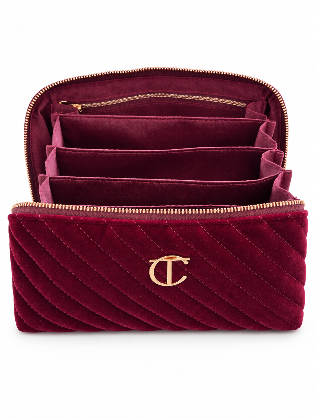 CHARLOTTE TILBURY BURGENDY MAKEUP DREAM  BAG (LARGE SIZE)