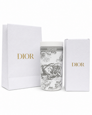 CHRISTIAN DIOR GREY AND WHITE TRAVEL MUG / CUP