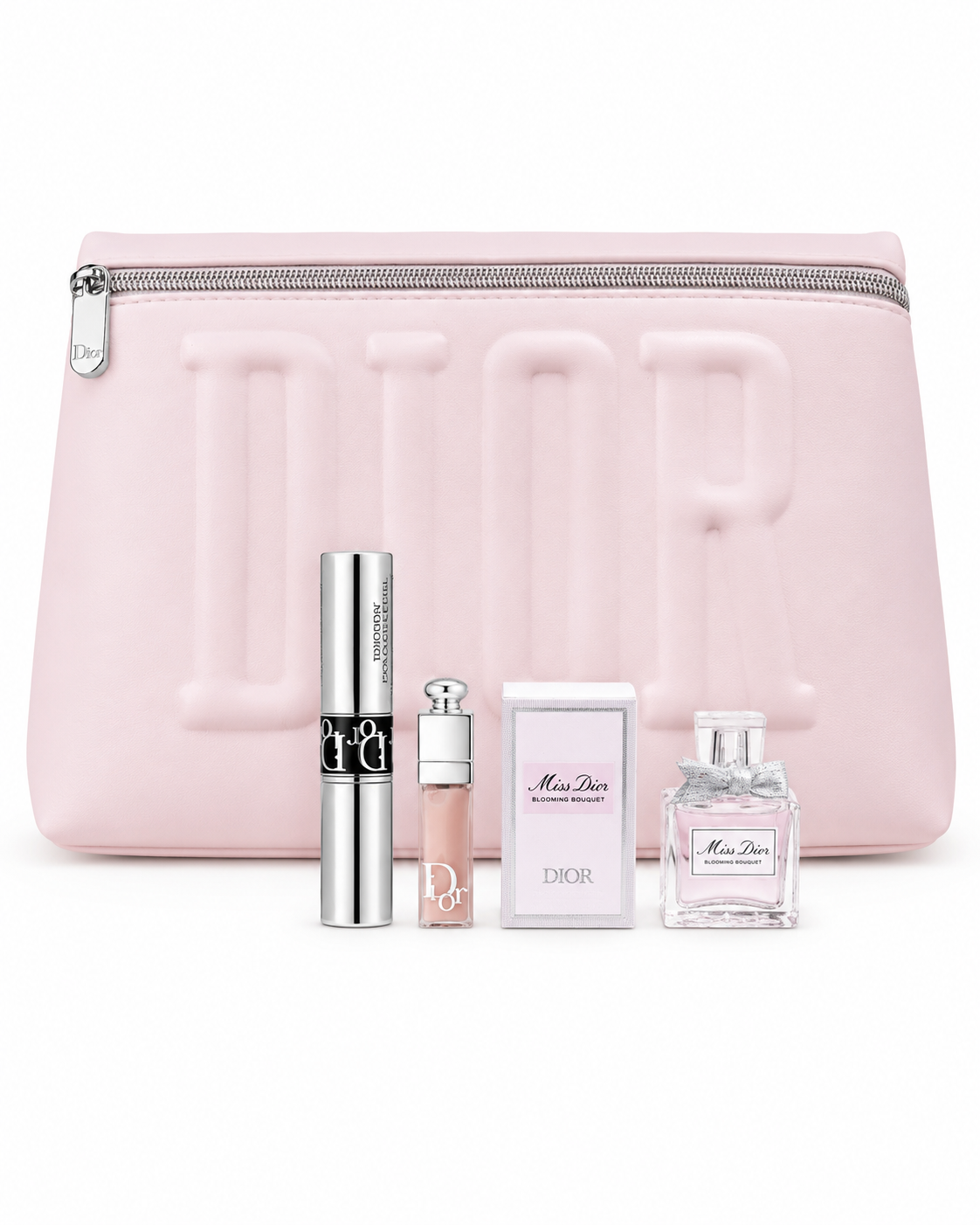 CHRISTIAN DIOR LIMITED EDITION LEATHER PINK BAG WITH 4 PIECES