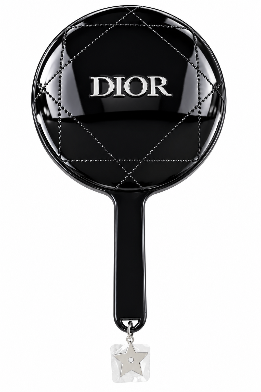 CHRISTIAN DIOR HAND MIRROR BLACK WITH STAR CHARM