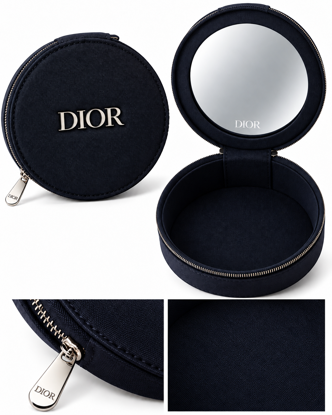 CHRISTIAN DIOR ROUND BEAUTY CASE WITH BUILT IN MIRROR