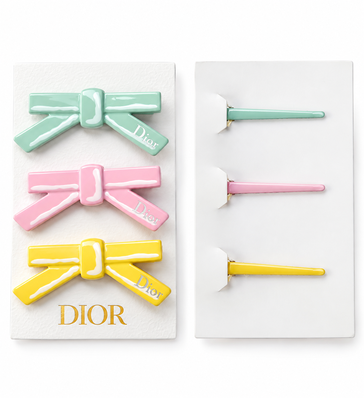 CHRISTIAN DIOR BOW HAIR CLIP DIOR SETOF 3PIECES