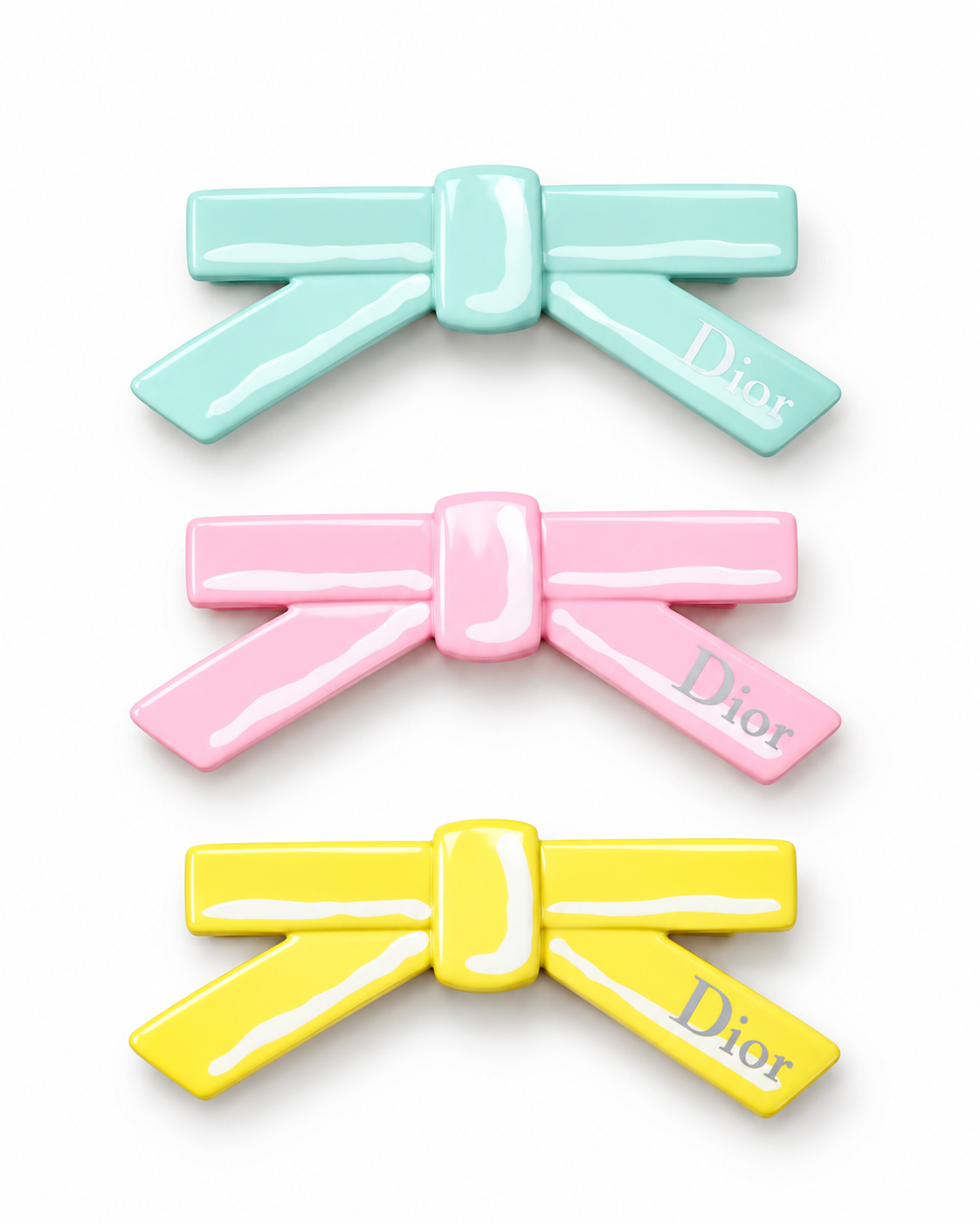 CHRISTIAN DIOR BOW HAIR CLIP DIOR SETOF 3PIECES