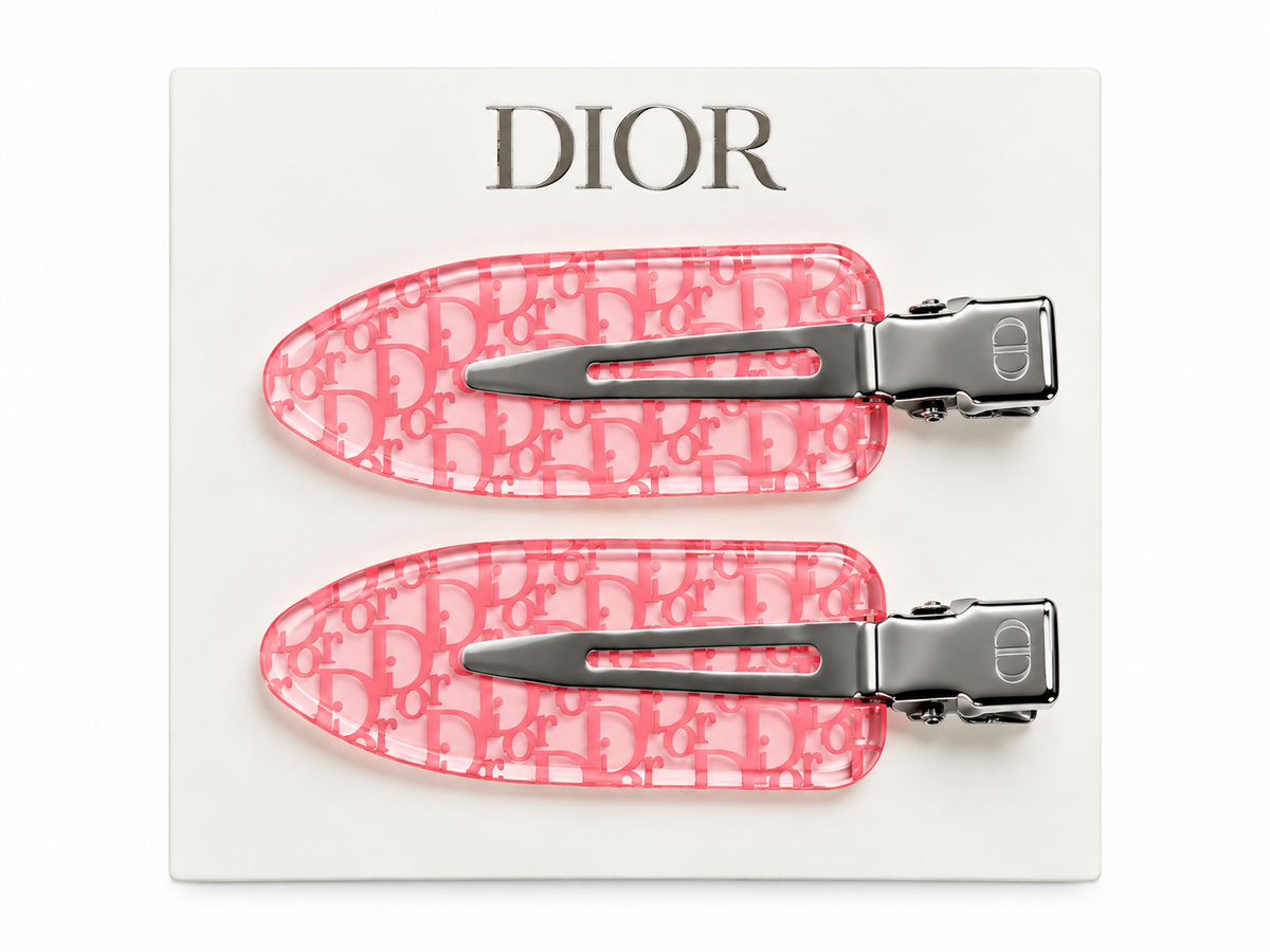 CHRISTIAN DIOR PINK HAIR CLIPS