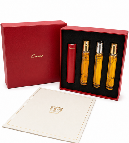 CARTIER 3 NATURAL SPRAY OF 15 ML EACH+ TRAVEL COVER