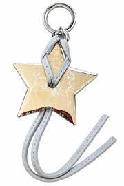 CHRISTIAN DIOR LUXURY STAR CHARM KEYCHAIN WITH LEATHER TASSEL