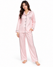 VICTORIA SECRET LONG SATIN PAJAMA SET (LIGHT PINK)