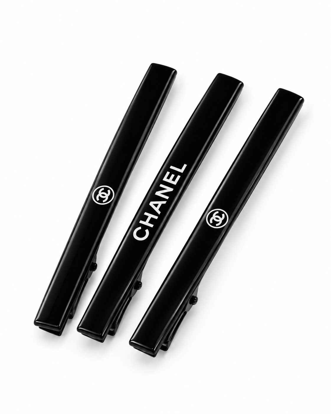 CHANEL LOGO HAIR CLIP BLACK 3 PIECES