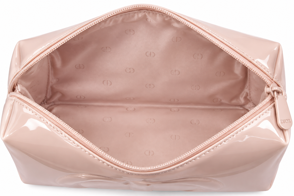 CHRISTIAN DIOR PINK PATENT COSMETIC POUCH