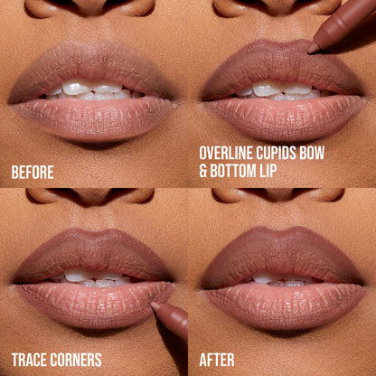 Huda Beauty Lip Liner Lip Contour 2.0 Automatic Matte Lip Pencil (rich brown)