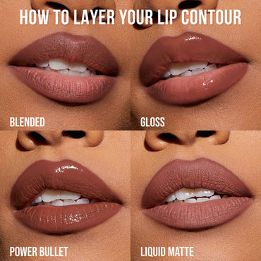 HUDA BEAUTY LIP CONTOUR MINI DUO YUMMY BROWNS (WARM BROWN + RICH BROWN)