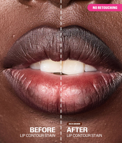 HUDA BEAUTY LIP CONTOUR STAIN LIP TINT (RICH BROWN)