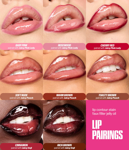 HUDA BEAUTY LIP CONTOUR STAIN LIP TINT (SOFT NUDE)