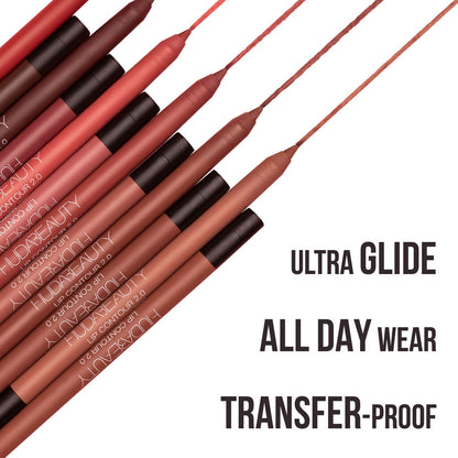 Huda Beauty Lip Liner Lip Contour 2.0 Automatic Matte Lip Pencil (PINKY BROWN -BOMBSHELL)
