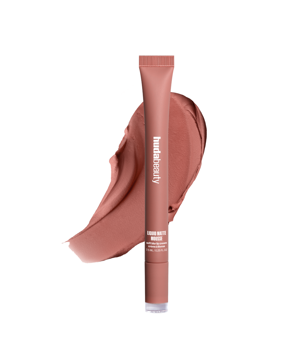 HUDA BEAUTY LIQUID MATTE MOOUSSE SOFT BLUR LIP CREAM (Bombshell pink brown)