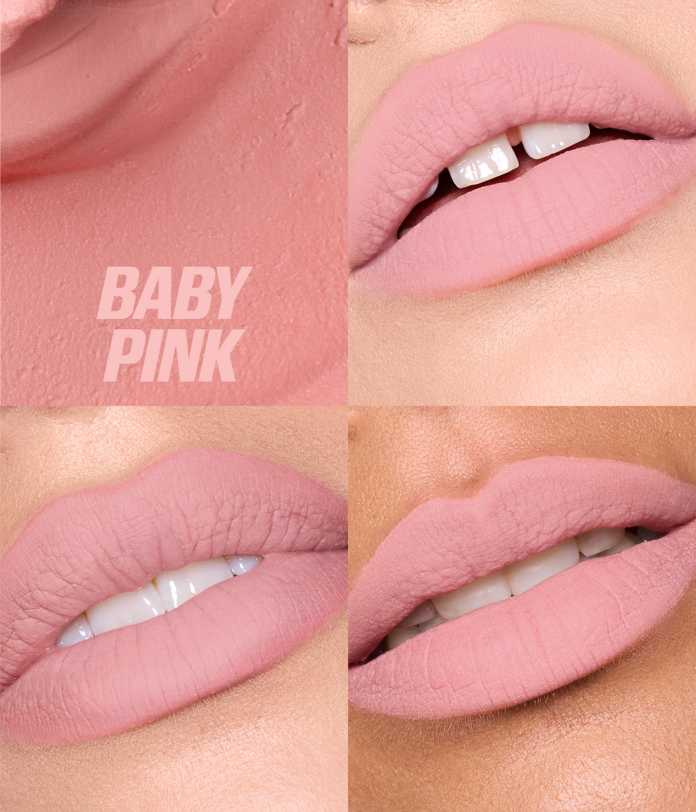 HUDA BEAUTY LIQUID MATTE MOOUSSE SOFT BLUR LIP CREAM (BABY PINK)