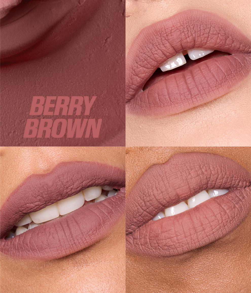 HUDA BEAUTY LIQUID MATTE MOOUSSE SOFT BLUR LIP CREAM (berry brown)