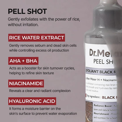 DR.MELAXIN PEEL SHOT EXFOLIATING BLACK RICE AMPOULE (FOR ALL SKIN TYPE)