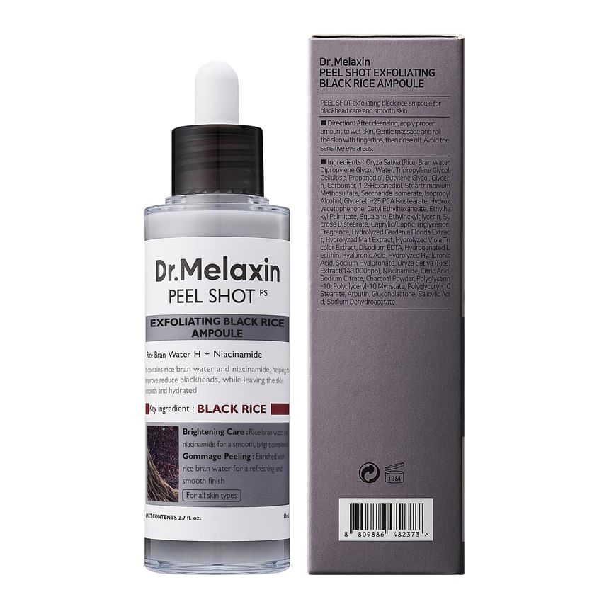 DR.MELAXIN PEEL SHOT EXFOLIATING BLACK RICE AMPOULE (FOR ALL SKIN TYPE)