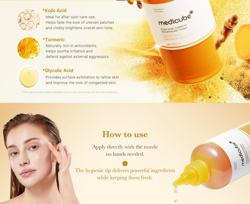 MEDICUBE KOJIC ACID TURMERIC RESURFACING TONER