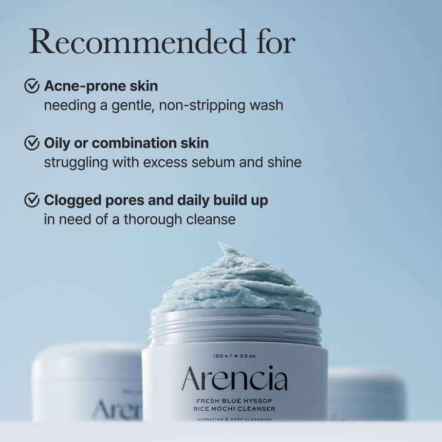 ARENCIA - FRESH BLUE HYSSOP RICE MOCHI CLEANSER