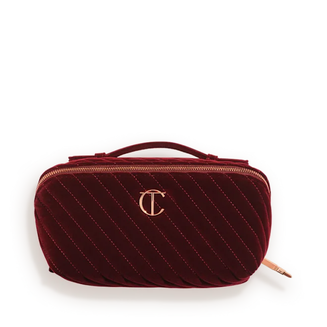 CHARLOTTE TILBURY BURGENDY MAKEUP DREAM  BAG (LARGE SIZE)