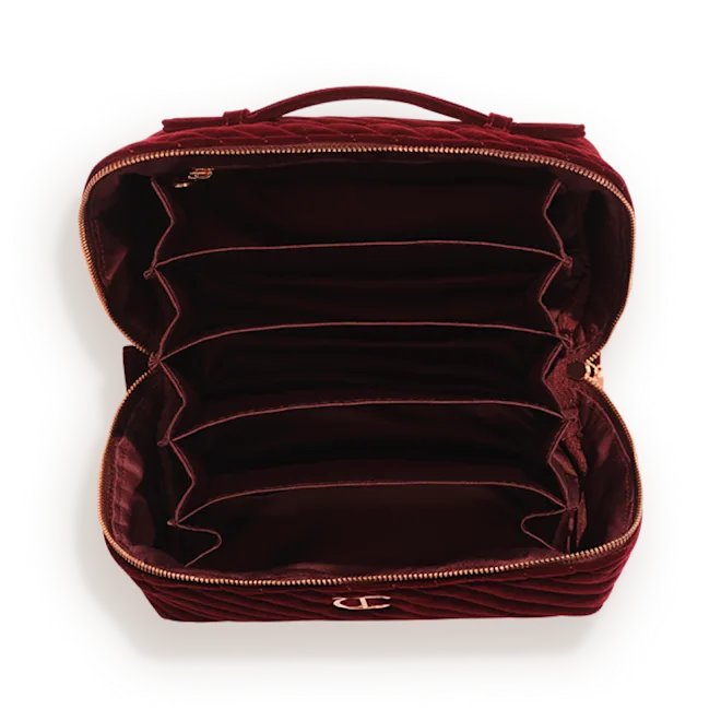 CHARLOTTE TILBURY BURGENDY MAKEUP DREAM  BAG (LARGE SIZE)