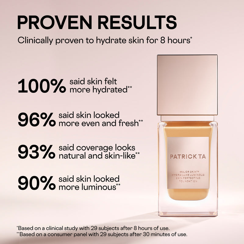 PATRICK TA  MAJOR SKIN HYDRA-LUXE LUMINOUS SKIN PERFECTING FOUNDATION FOR NATURAL GLOW (1 golden)